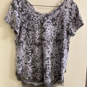 Floral Lace Trim Top